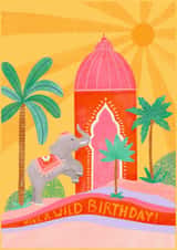 Boho Elephant & Palace - Have A Wild Birthday Greeting Card created by Dafne Design Studio