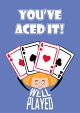 Quirky Congratulations card for her - Aced it - Well played - Exam Success created by Versed Aid