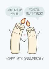 Cute 16th Anniversary - Wax - Pun created by Creaternet