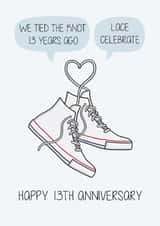 Cute 13th Anniversary Card - Lace - Trainers created by Creaternet