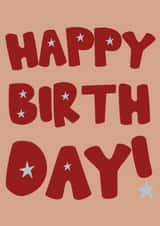 happy birthday star card bold typography fun modern design created by Kind of Simple Designs
