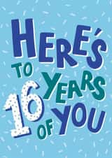 Classic Birthday Card - 16th - For Him created by Stuck Shop Gifts