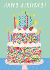 Classic Birthday Card - For Her - Rainbow Sprinkle Cake created by Nina Raby - Jones