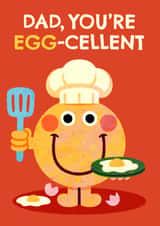 Cute Father’s Day Card - Mr. Men - Mr. Happy - Frying Eggs created by Mr. Men