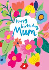 Pretty Birthday Card - For Mum - Flowers created by Paper Salad