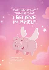 Positive Self Belief Card | Advice from a Flying Pig created by POSITIVELY PIGASUS