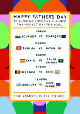 Funny Father's Day Card - Planned The Perfect Day For You - Football - World Cup created by Philippa Elizabeth Illustration