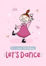 Cute Birthday Card - Moomin - Mymble - Let’s Dance created by Moomin Characters