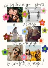 Personalised Birthday Photo Card created by Chloë Turner - Classic Birthday Card - Colourful Flowers