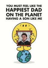 Personalised Father's Day Photo Card created by Mr. Men - Funny Father’s Day Card - Happiest Dad On The Planet - From Son