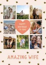 Personalised Birthday Photo Card created by The Pattern Press - Classic Birthday Card - Amazing Wife - Hearts Frame