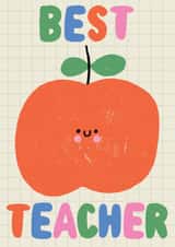 Cute Thank You Card - Best Teacher - Apple created by by Rosie Banton