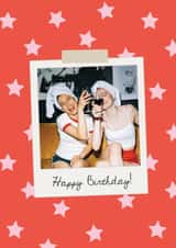 Personalised Birthday Photo Card created by Olivia Raufman Design - Classic Birthday Card - Polaroid - Starry Frame