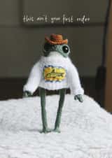 Funny Birthday Card - Cowboy Frog - Not Your First Rodeo - Heknitt created by lil wabbit