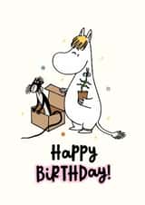 Cute Birthday Card - For Her - Moomin - Cat In A Box created by Moomin Characters
