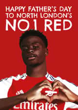 Arsenal Father's Day Card - Bukayo Saka - Arsenal - North London's No.1 Red created by AbiGoLucky