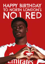 Arsenal Birthday Card - Bukayo Saka - Arsenal - North London's No.1 Red created by AbiGoLucky