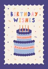 Retro Birthday Cake Card for Friend with Bold Typography and Candles created by Sad Girl Illustration