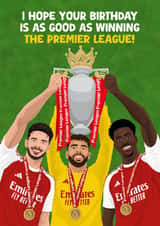 Arsenal Birthday Card - Premier League Champions - Football created by Pink Peach Cards