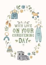 Classic Christening Card - Eucalyptus - With Love created by Elena O'Neill