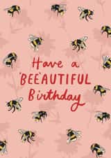 Cute Birthday Card - Bee pun - Have a Beeautiful birthday created by Embletree Designs