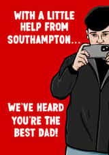 Funny Father's Day Card - Southampton - Spygate created by ZB CREATIVE
