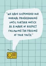 Funny Birthday Card - Passing Of Your Youth - Radio Announcement created by Sweetlove Press