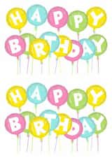 Cute Birthday Card: Happy Birthday Balloons created by claire close