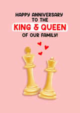 Classic Anniversary Card - For Parents - King And Queen - Chess created by Lucy Marie Design