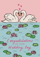 Pretty Wedding Card - Love Swans - Congratulations on your wedding day created by Embletree Designs