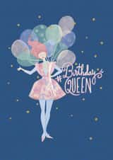 Stylish Birthday Card For Her - Birthday Queen Fashion Illustration created by Becoming Flor