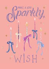Cute Sparkly Birthday Card For Her - Make A Very Sparkly Wish created by Becoming Flor