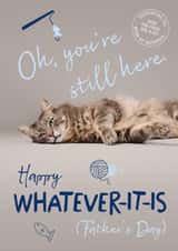 Cheeky Father's Day Card - Unbothered Cat - Battersea Dogs And Cats Charity created by Cardology