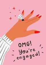 Classic Engagement Card - Diamond Ring - OMG! created by Bellollage