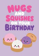 Cute dumpling squishy kawaii bao bun themed birthday card - For Daughter / Niece created by Tiger Feet Creations