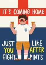 Funny Birthday Card - It's Coming Home - World Cup - England Football created by AbiGoLucky