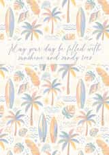A beach themed card for multiple occasions created by delicate brush