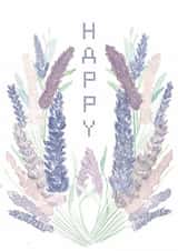 Pretty Watercolour Lavender Floral Happy Birthday Card created by Charlotte Sworn