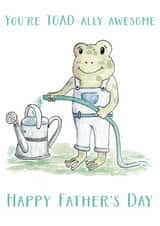 Cute Frog Father's Day Card - You're Toad-ally Awesome Pun created by Charlotte Sworn