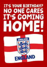 Funny Birthday Card - England Flag - World Cup - it's Coming Home created by Studio Doodles