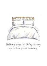 Birthday card, fresh sheets, fresh bed, adulting created by Artzen Island