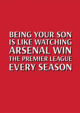 Classic Father's Day Card - Arsenal - Premier League Winners - From Son created by Pottsy Prints