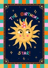 Arty Birthday Card - The Birthday Star! - Sun created by Kamiya Chirodian