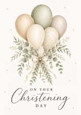 On Your Christening Day Balloon Bouquet Card created by BeauPrintBoutique