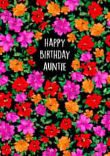 Classic Birthday Card - For Auntie - Red, Pink & Orange Flowers created by Poppy & Mabel