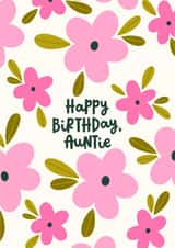 Pretty Birthday Card - For Auntie - Pink Flowers created by Abbie Imagine