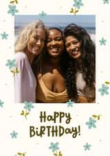 Personalised Birthday Photo Card created by Abbie Imagine - Pretty Birthday Card - Ditsy Floral Frame