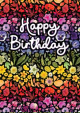 Pretty Birthday Card - Rainbow Flowers created by Leanne Munro