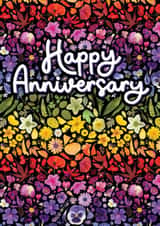 Pretty Anniversary Card - Rainbow Florals created by Leanne Munro