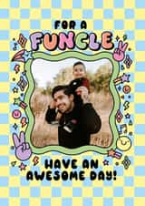 Personalised Birthday Photo Card created by Katie Ruby Illustration - Cute Birthday Card - For Uncle - Funcle